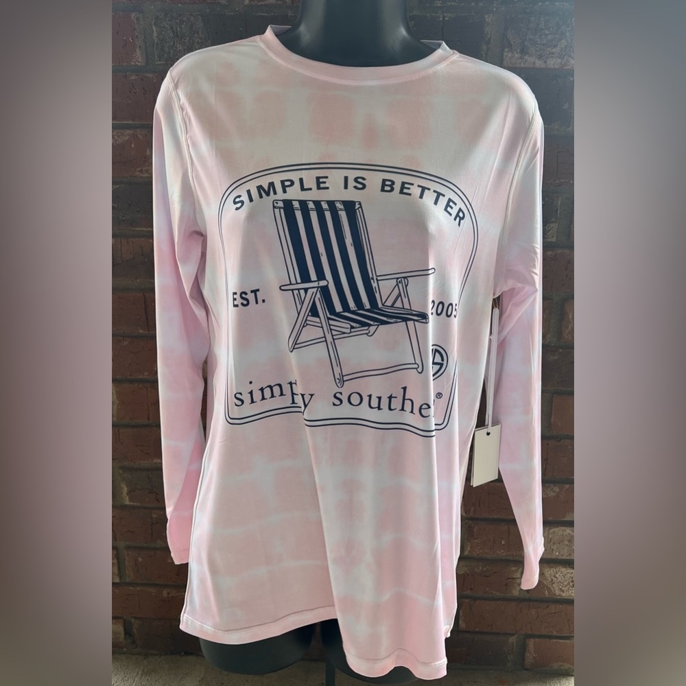 Simply Southern Rashguard Pink & White Long Sleeve
